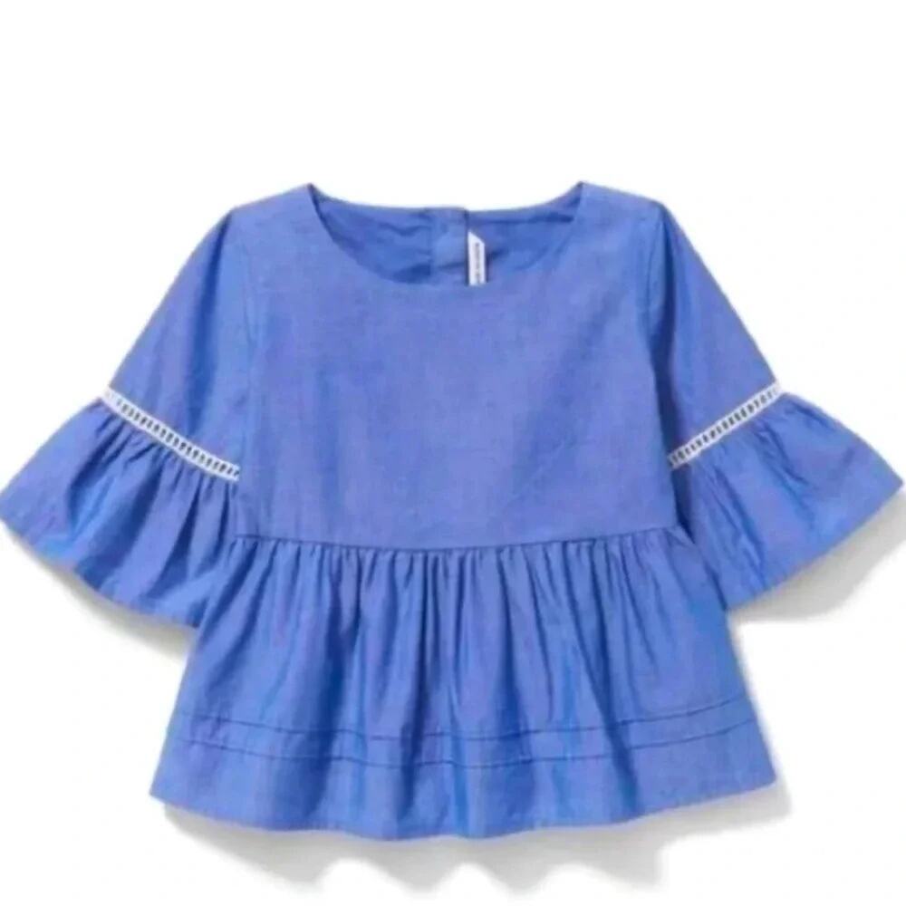 Janie and Jack Blue Ruffle Blouse